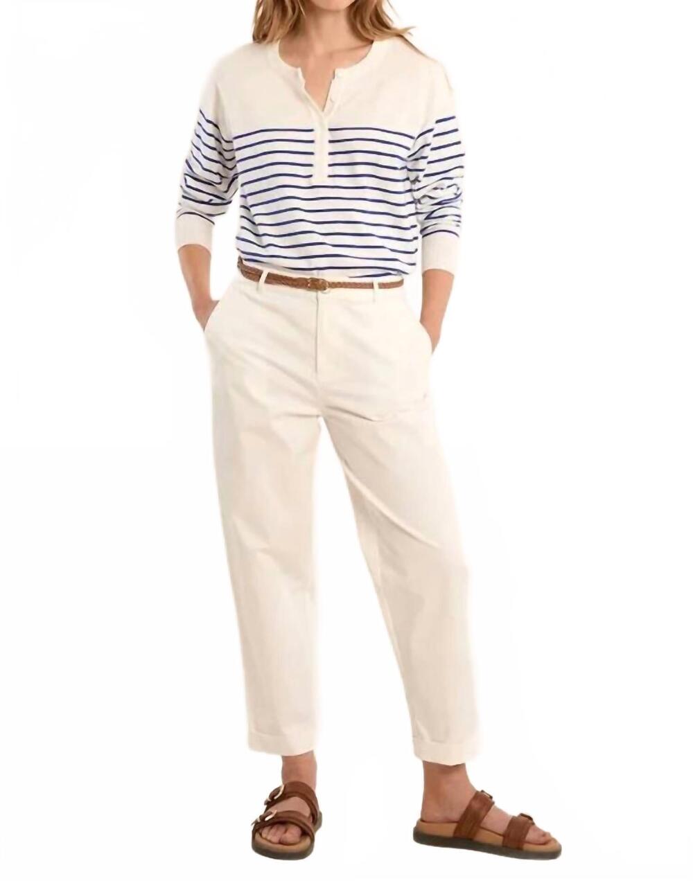 NEW MOLLY BRACKEN ladies high waisted pants in off white